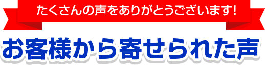 たくさんの声をありがとうございます！　お客様から寄せられた声